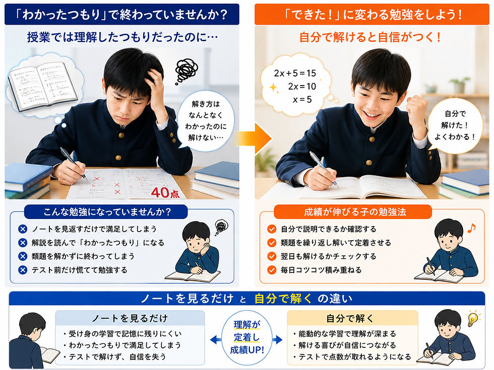大阪市北区で塾を探している方へ｜「わかったつもり」が成績を下げる本当の理由