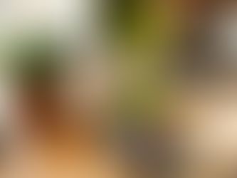 A green ube matcha latte recipe being poured into a glass with visible purple ube layers at the bottom, next to ingredients like agave and a potted plant.