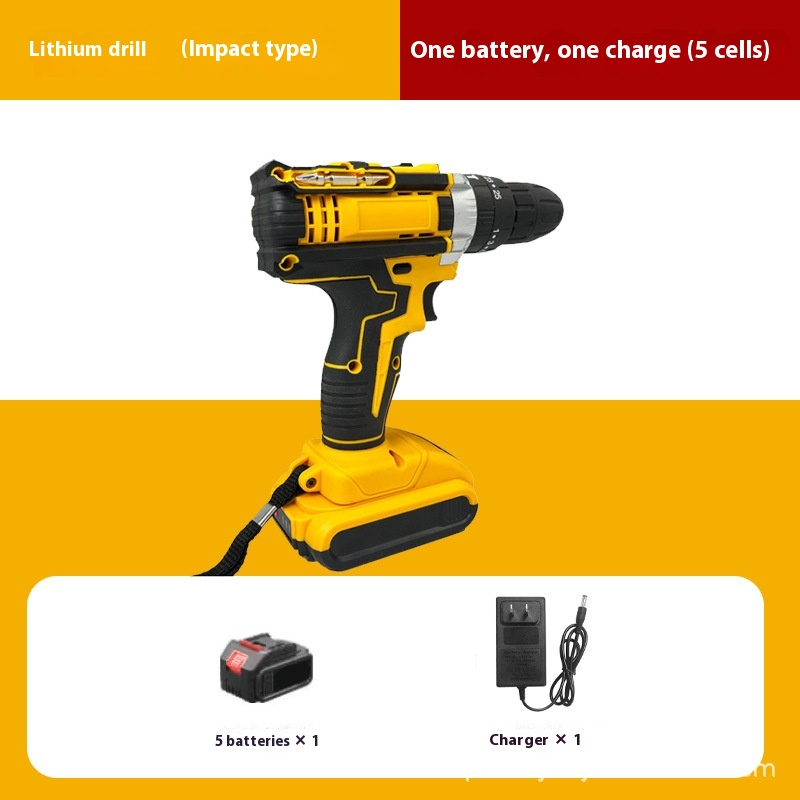 High-Torque Brushed Drill with Lithium Battery