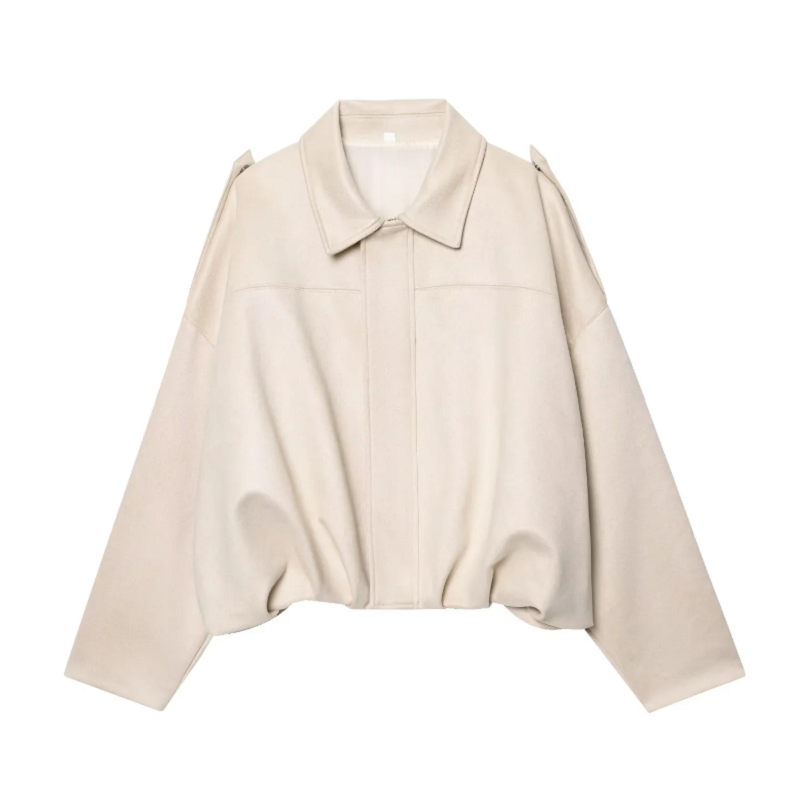 Thumbnail: MUJER 2025 Suede Bomber Jackets for Women Outerwears Oversized Jacket Woman Stre