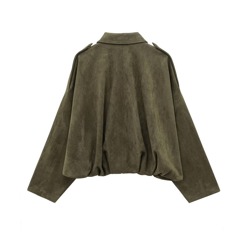 Thumbnail: MUJER 2025 Suede Bomber Jackets for Women Outerwears Oversized Jacket Woman Stre