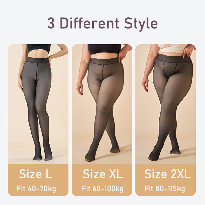 Thumbnail: Thermal Stockings Women Fleece Lined Tights Warm Winter High Waist Sexy Transluc