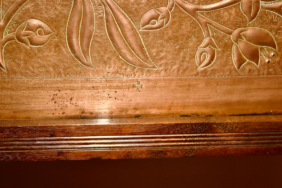 Thumbnail: Keswick K.S.I.A. Arts and Crafts Three Panel Screen designed by Harold Stabler