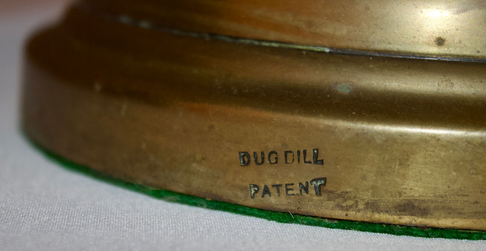 Thumbnail: Rare Industrial Dugdills Brass Daisy Cog Table Lamp