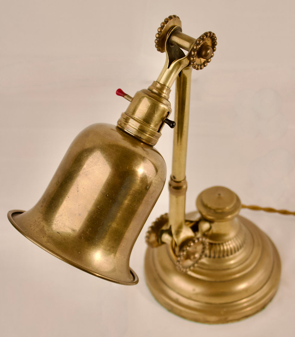Thumbnail: Rare Industrial Dugdills Brass Daisy Cog Table Lamp