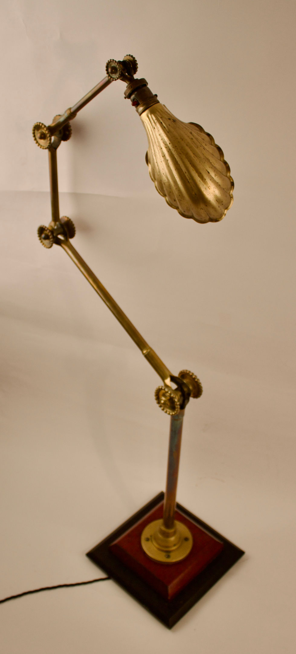 Thumbnail: Rare Industrial Brass Daisy Cog Dugdills Floor Lamp