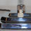 Thumbnail: Art Deco Chrome Silhouette Lady Table Lamp with matching amber starburst shade