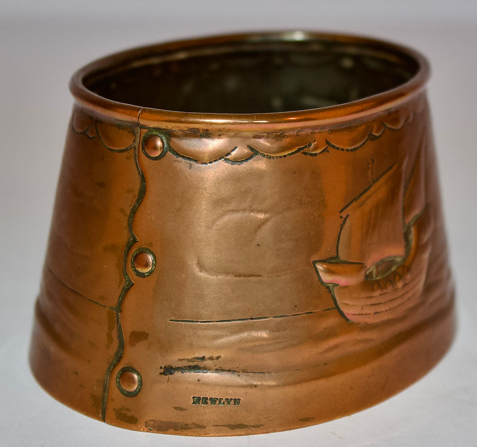 Thumbnail: Rare Newlyn Arts and Crafts copper four piece tea service