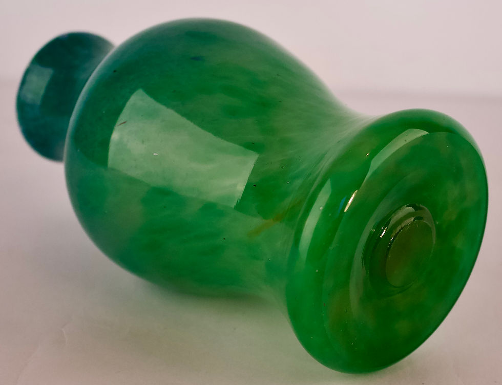 Thumbnail: Monart mottled blue / green glass shape MVIII baluster vase