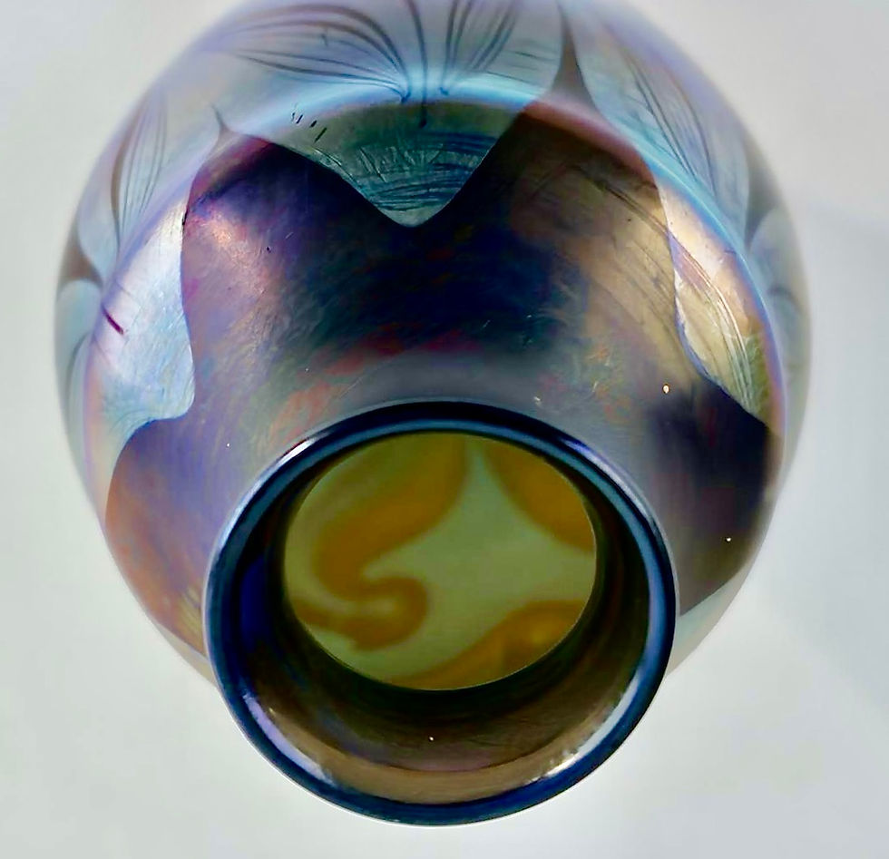Thumbnail: Louis Comfort Tiffany Art Nouveau Favrile Glass Vase c1895