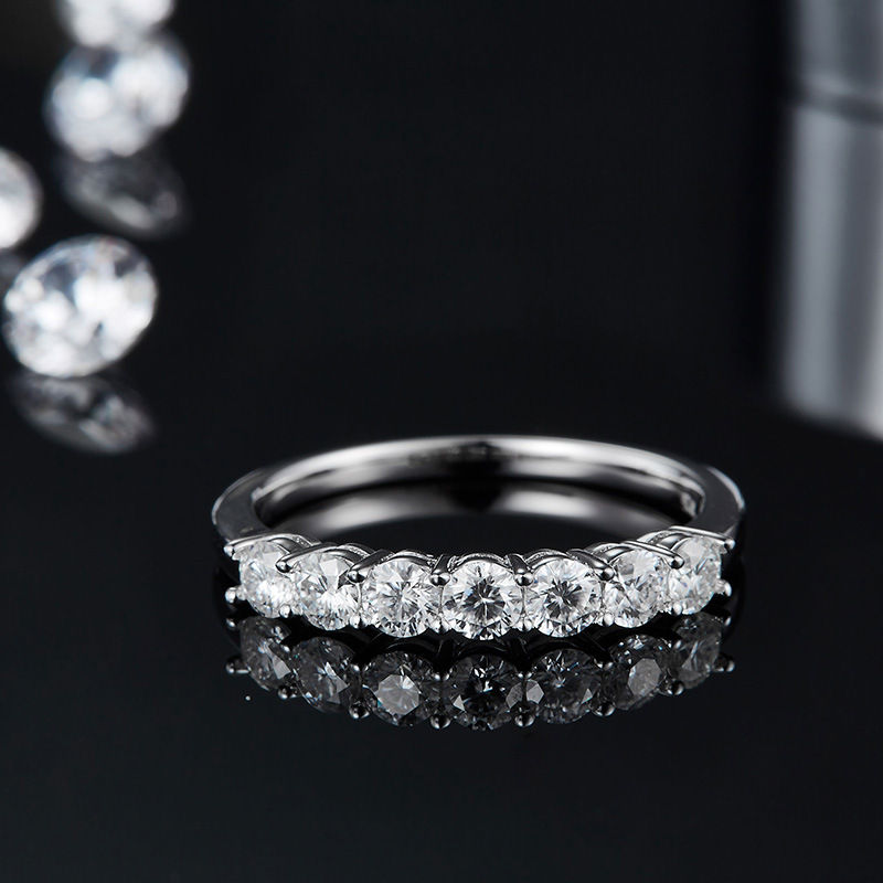 Thumbnail: Stackable Engagement Sterling Silver 925 Rings D VVS1 Moissanite Ring