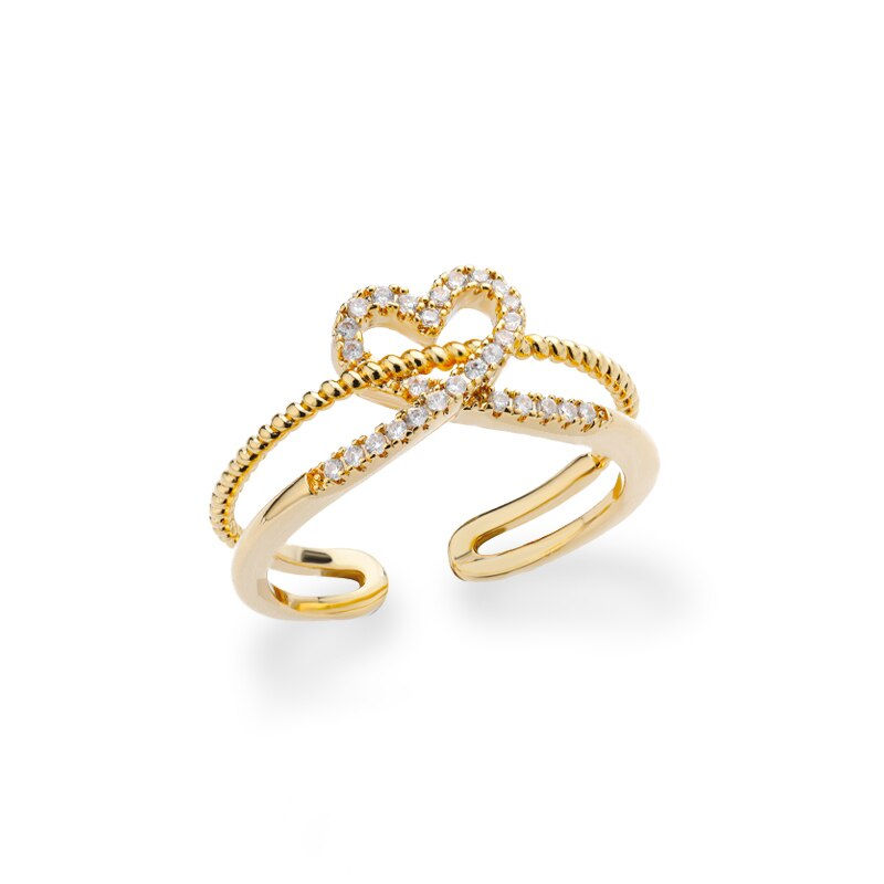 Thumbnail: Zircon Little Heart Ring Minimalism Heart Ring