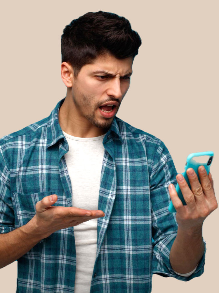 how to avoid escort scams man frustrated phone scammed catfished