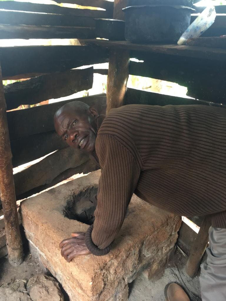 Simon Njeru assisted in a rocket stove build for a neighboring farmer last week.Their community has been so blessed by this service, which they have been offering for nearly five years.