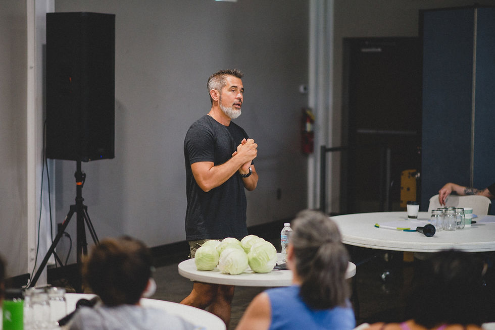 Fermented Farmer, Todd Vincent, sharing on the history of fermentation and the importance of incorporating this ancient practice into our routine diets.