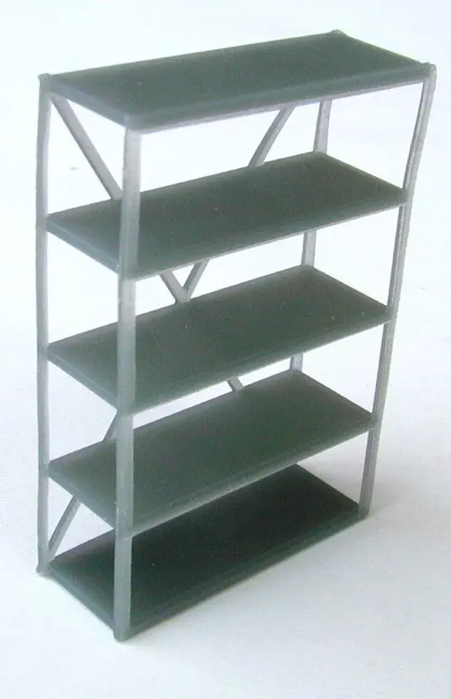 Thumbnail: GRAY SHELVING UNITS 1/48 O Scale Quantity 6 Resin Print On30 O-27