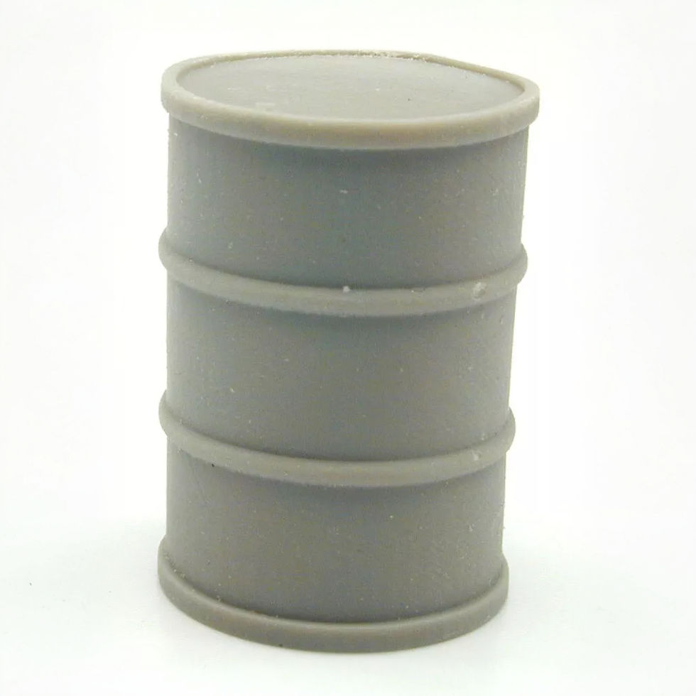 Thumbnail: 55 GALLON DRUMS GRAY Qty 4  RESIN 1/24 G SCALE