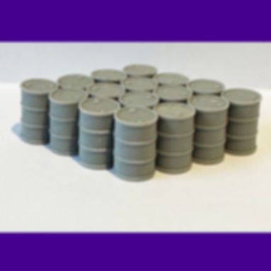 55 GALLON GRAY DRUMS QUANTITY 16 Drums RESIN 1/64 S SCALE