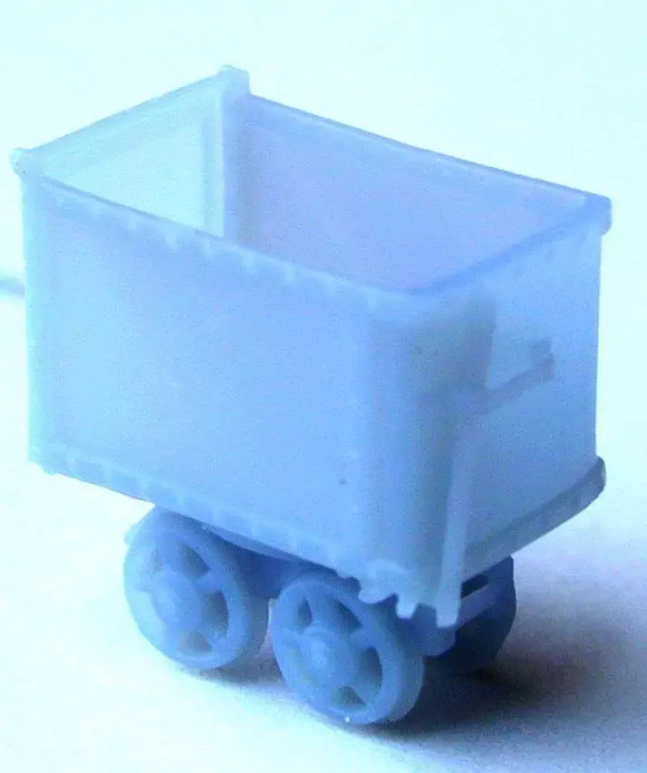 Thumbnail: MINING CART (PUSH TYPE) HO Scale 1/87 Quantity 6 Gray color Resin print.