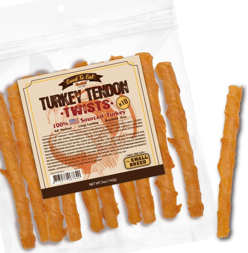 Thumbnail: Gootoe Turkey Tendons for Dogs – All-Natural, Hypoallergenic Dog Treats, Rawh