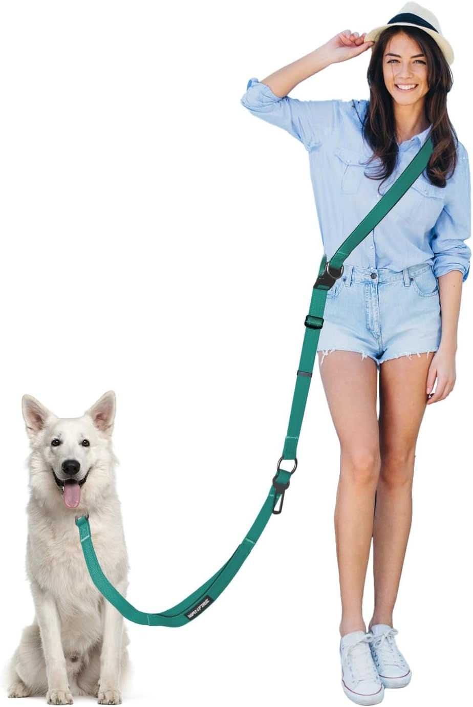 Thumbnail: Hands Free Dog Leash, Crossbody Dog Leash, 5.3-7.8Ft Waist Belt with Car Seatbe