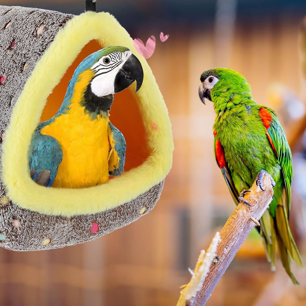 Thumbnail: MEWTOGO Large Winter Warm Bird Nest for Cage - Comfortable Birds Bed with Suppo