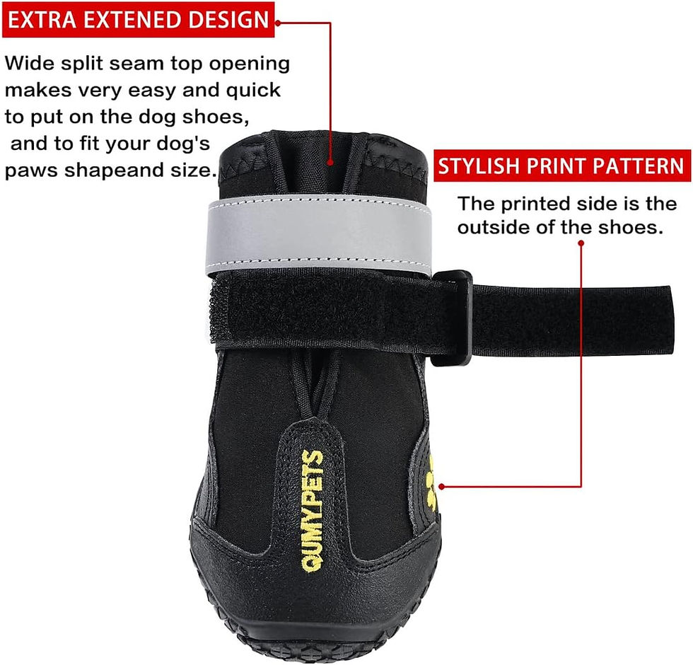 Thumbnail: QUMY Dog Shoes for Large Dogs, Medium Dog Boots & Paw Protectors for Winter Sno
