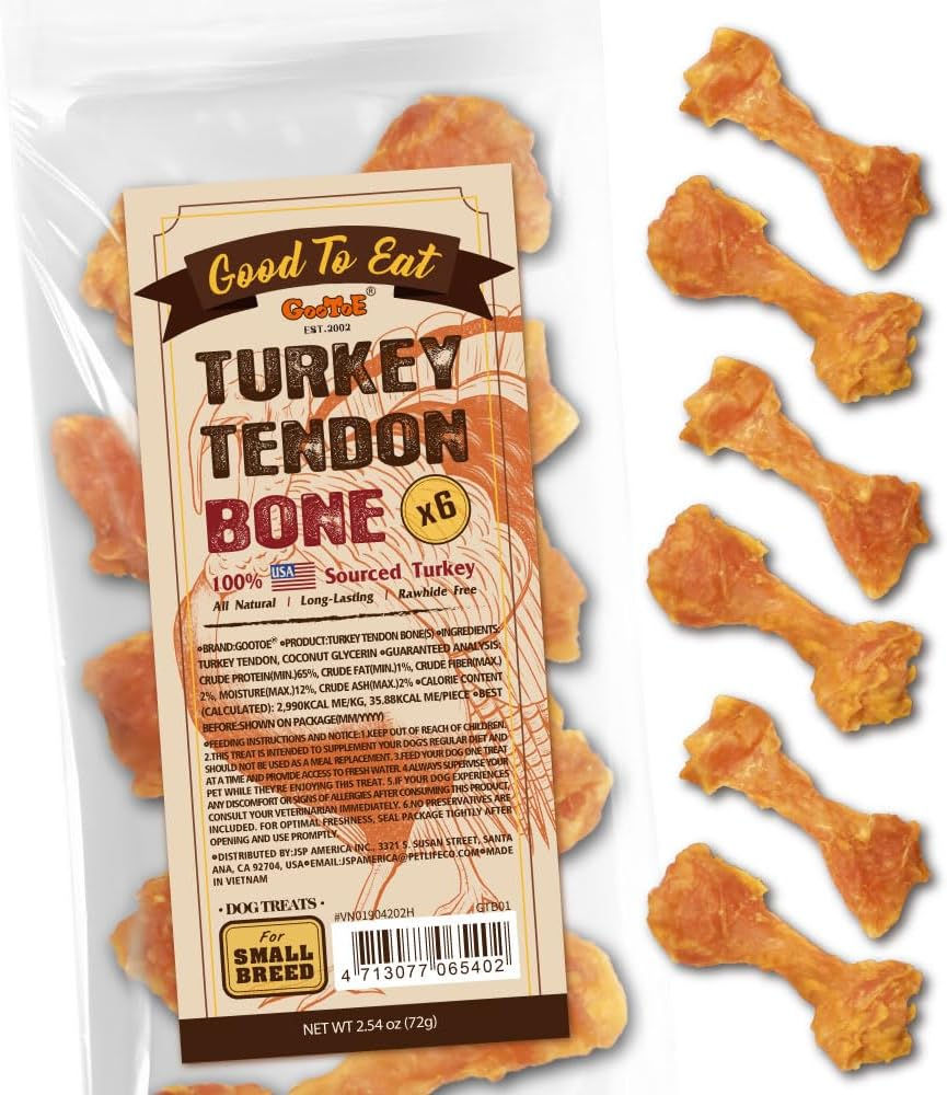 Thumbnail: Gootoe Turkey Tendons for Dogs – All-Natural, Hypoallergenic Dog Treats, Rawh
