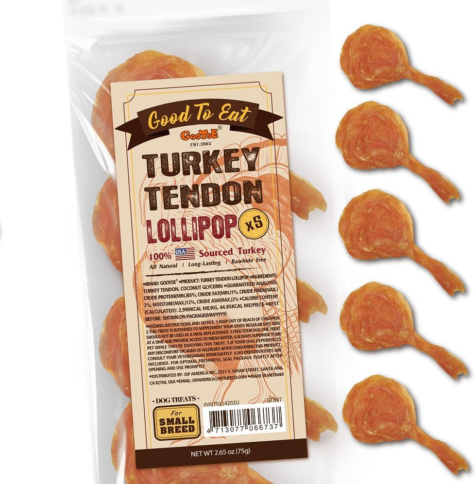 Thumbnail: Gootoe Turkey Tendons for Dogs – All-Natural, Hypoallergenic Dog Treats, Rawh