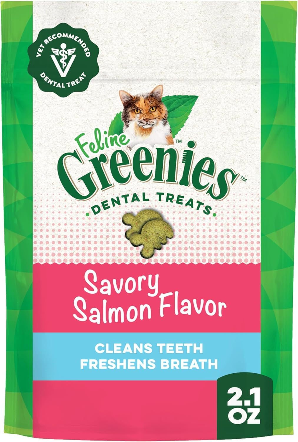 Greenies Feline Veterinarian-Recommended Adult Natural Dental Cat Treats, Savor