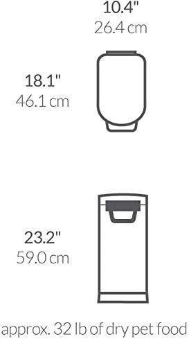 Thumbnail: simplehuman 30 Liter, 32 lb / 14.5 kg Large Pet Food Storage Container for Dog 
