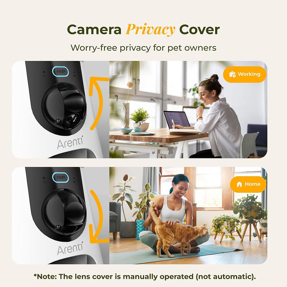 Thumbnail: ARENTI Smart Automatic Cat Feeder and Water Fountain, 4L Pet Feeder Cat Food Di