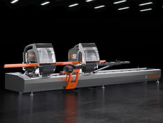 Máquina de corte de cabeçote duplo para operações industriais 