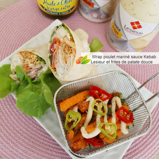 JEU CONCOURS LESIEUR & Wrap au poulet mariné sauce Kebab Lesieur et frites de patate douce