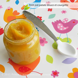 Purée de patates douces et courgettes vapeur