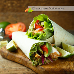 Wrap au poulet fumé et avocat
