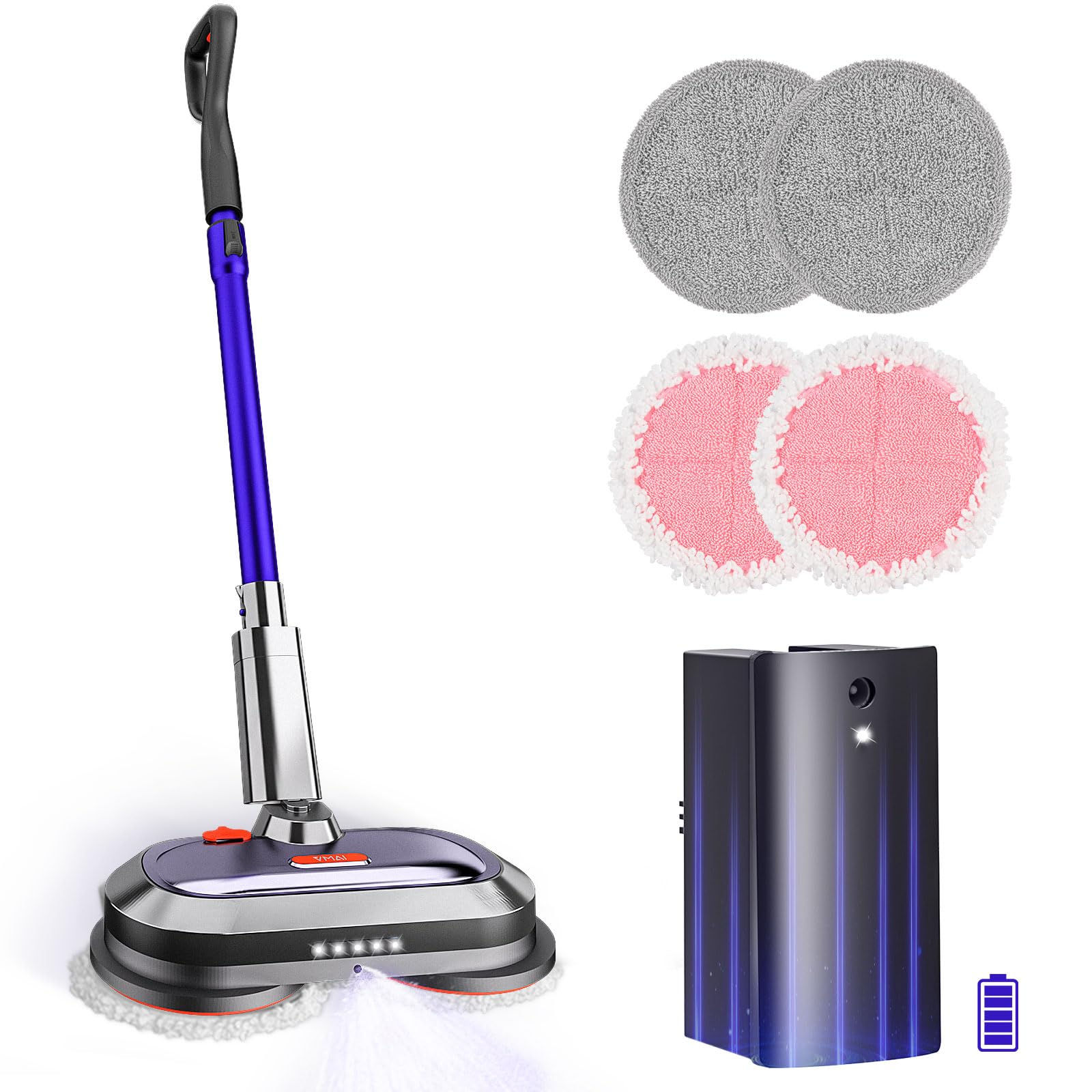 VMAI Electric Mop Cordless Electric Mop with Detachable Battery & 300ml Water Ta