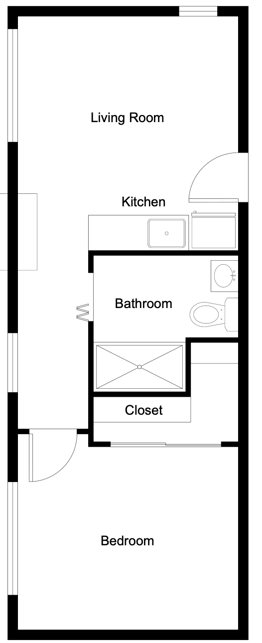 Deluxe one bedroom apartment floor plan at Greenridge Estates Oregon