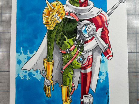 New Pen And Ink Sketch Drop: Mecha Monstraider