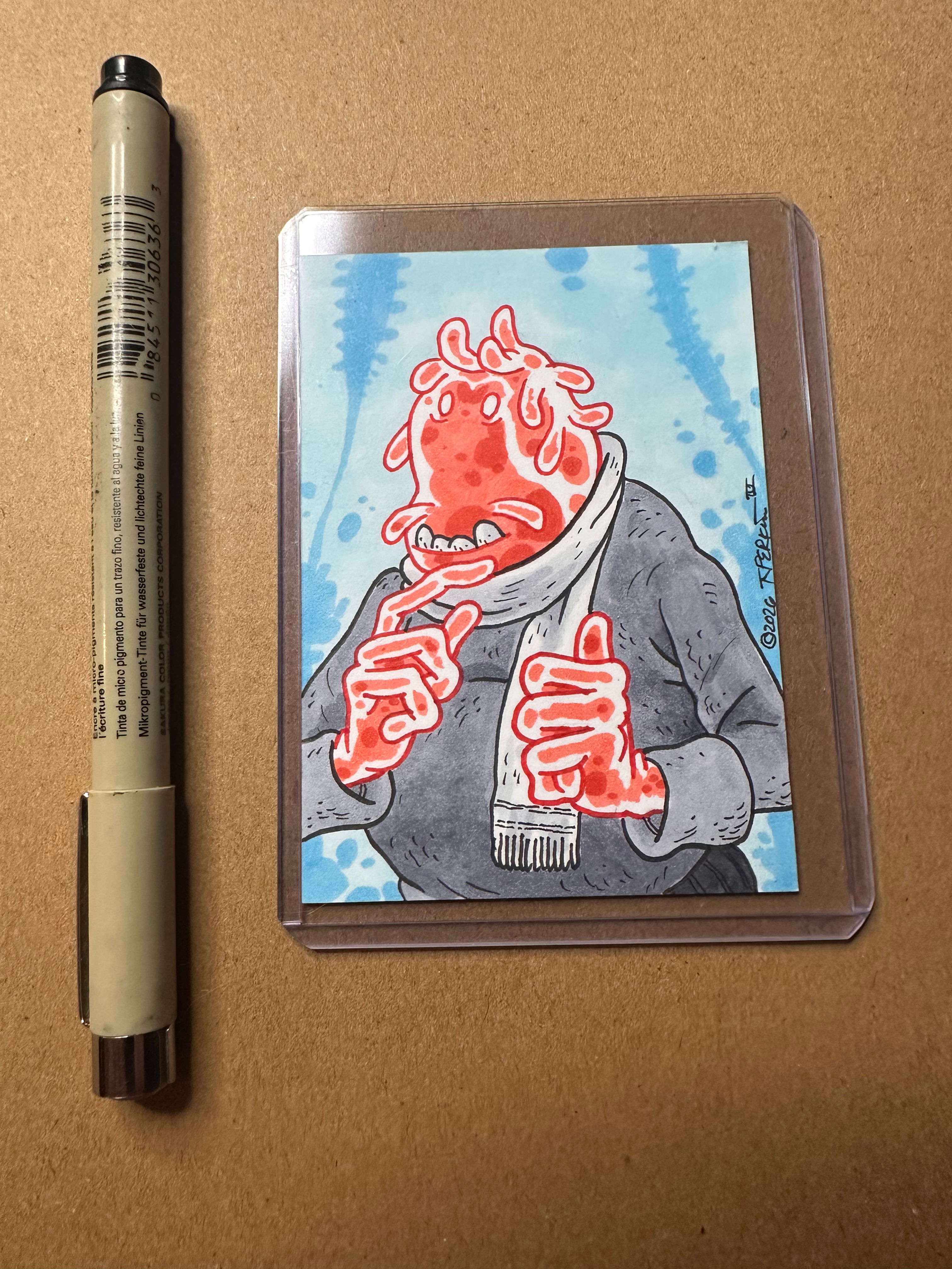 Pen & Ink Sketch Card: The Visitor From Gelithrax 5