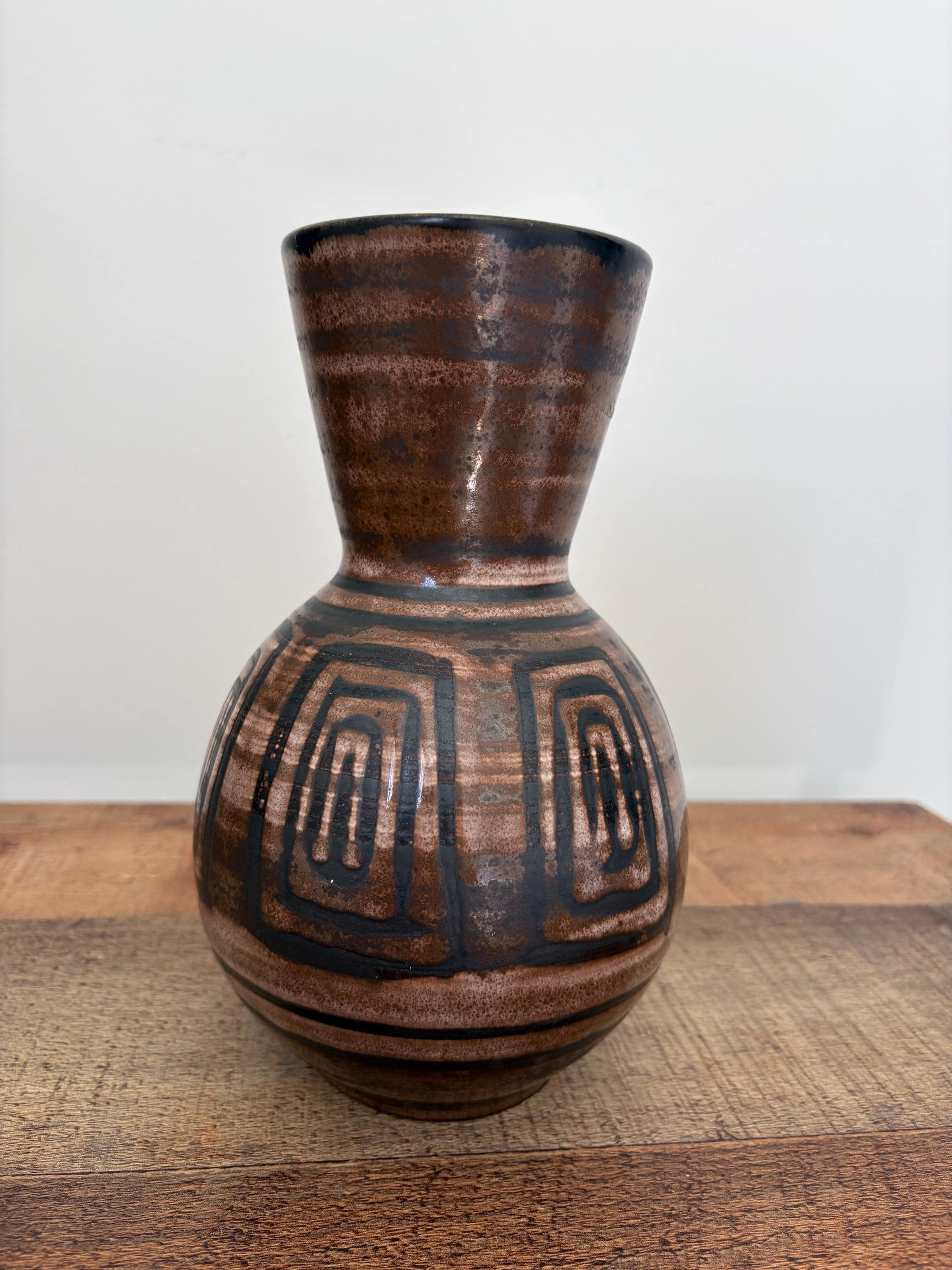 Vintage Cinque Ports Pottery Rye Sussex Vase Mid Century Studio Pottery 21cm
