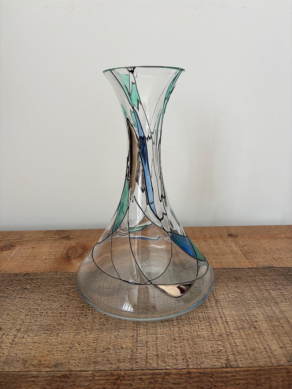 Milano Romanian Art Glass Vase Abstract Hand Blown Studio Glass 20c