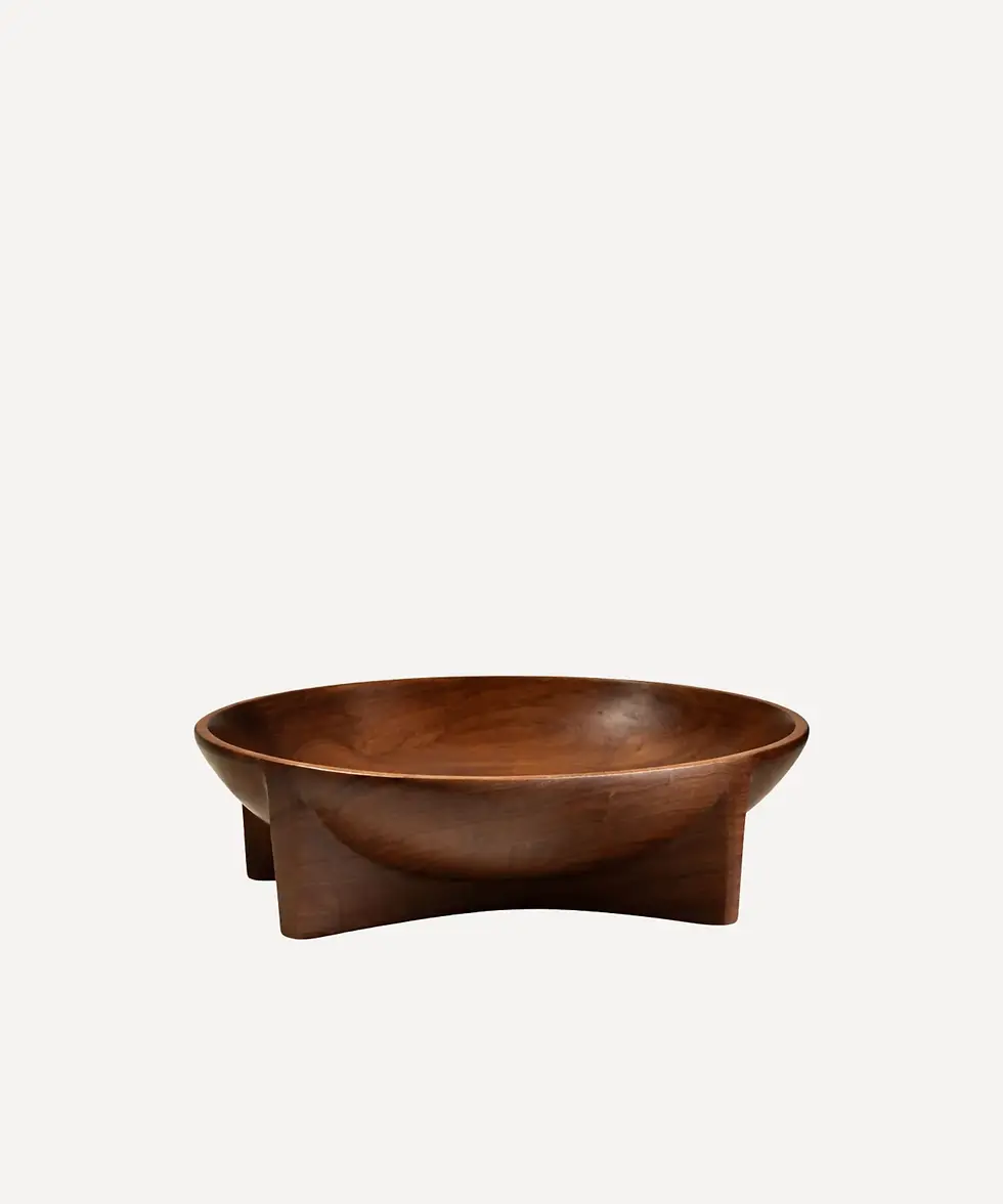 New Moon Lara Bowl | Hand-Carved Wood, Dark Wood