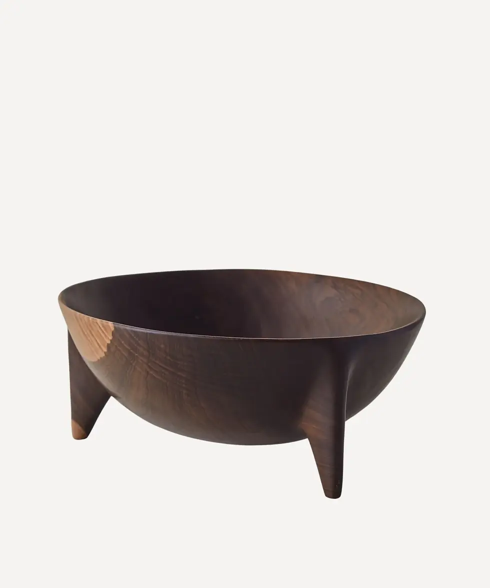 Lara Bowl | Hand-Carved Wood, Dark Wood
