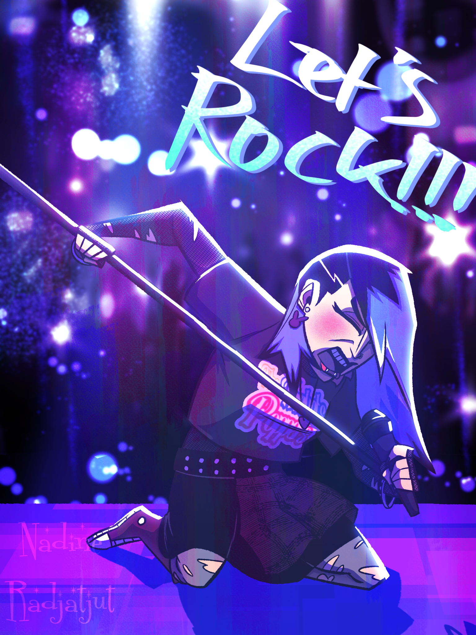 Let's Rockin Betsy by Nadine Fawwazie Zahirannur Radjatjut - character on stage with microphone