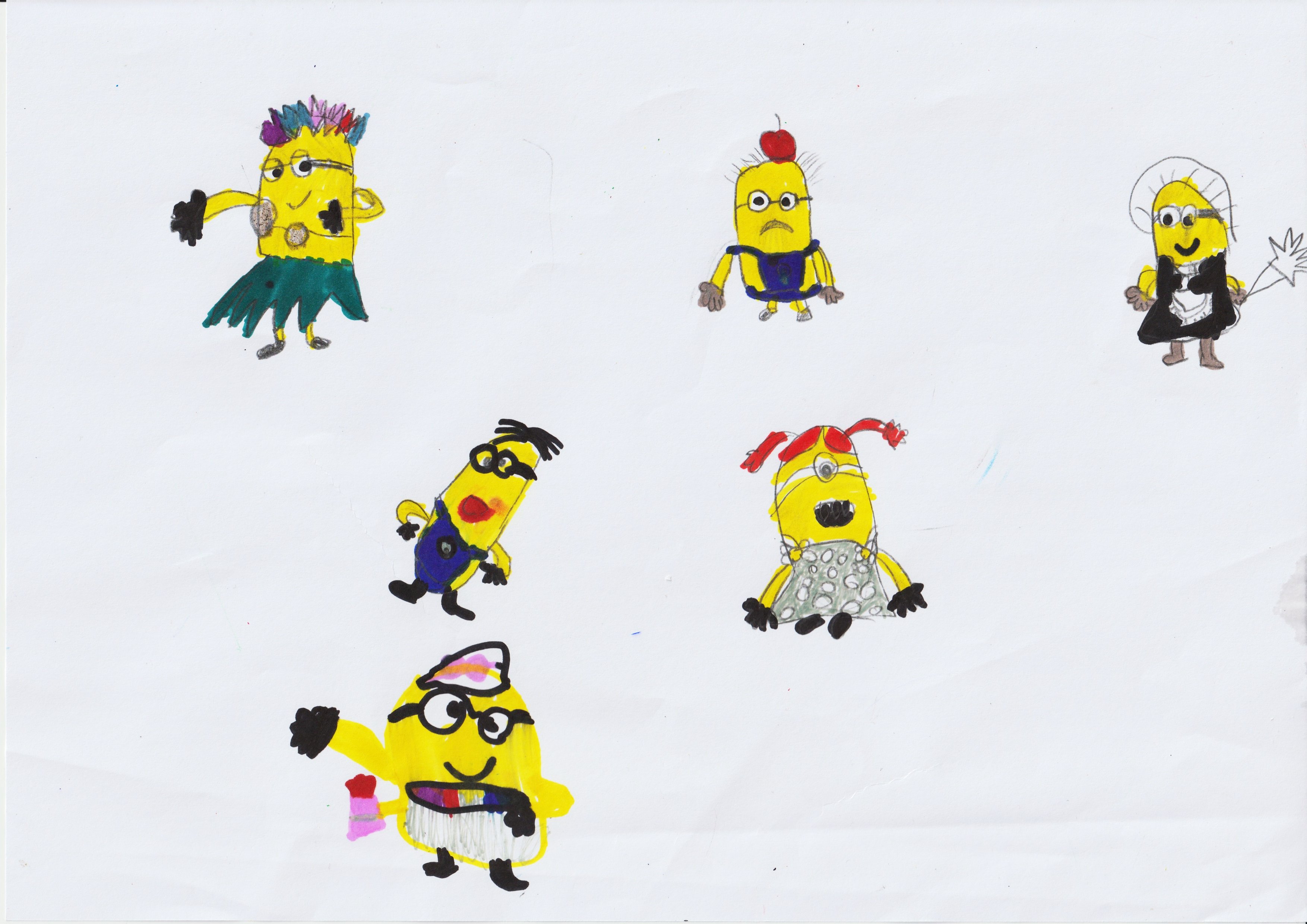 Minions by Alaya Zeeshan - cartoonish characters against white background