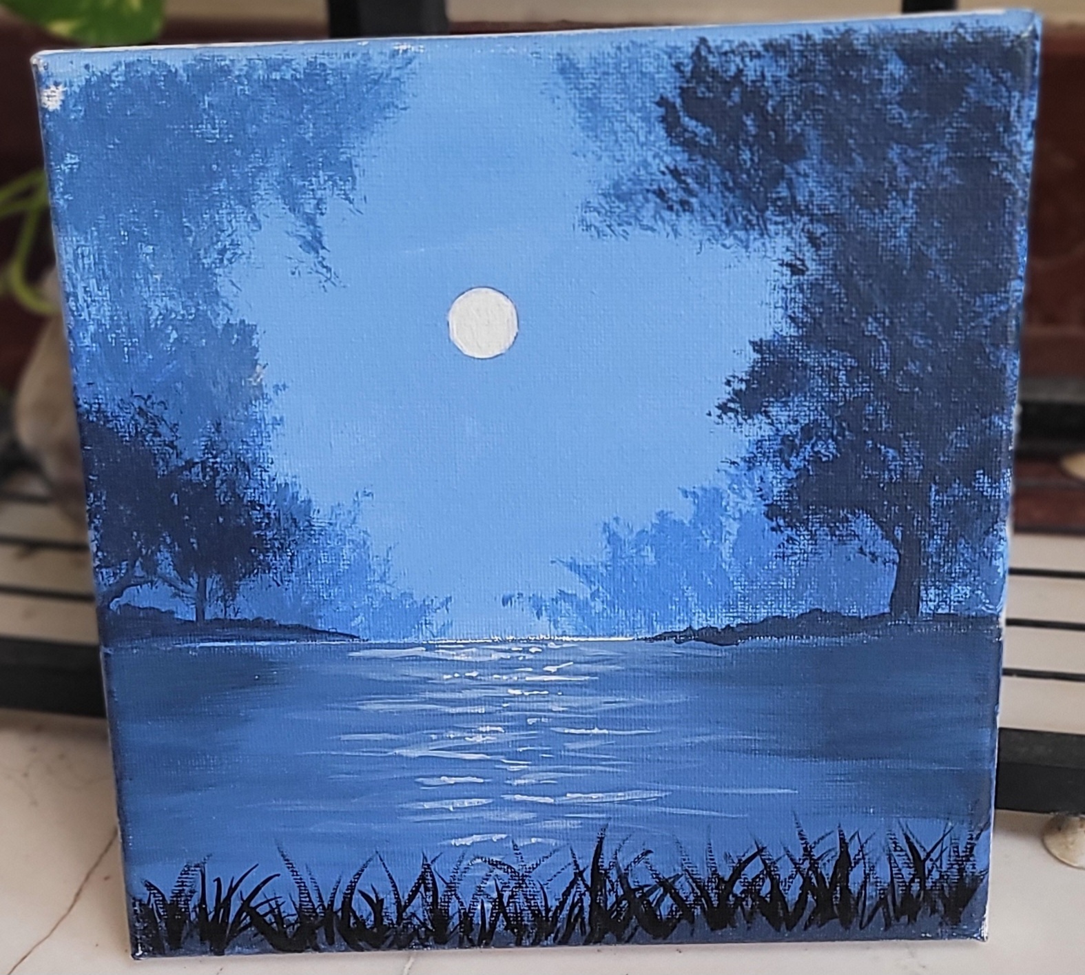 Misty Night by Chryslyn Giselle Pacheco depicting a moonlit forest scene