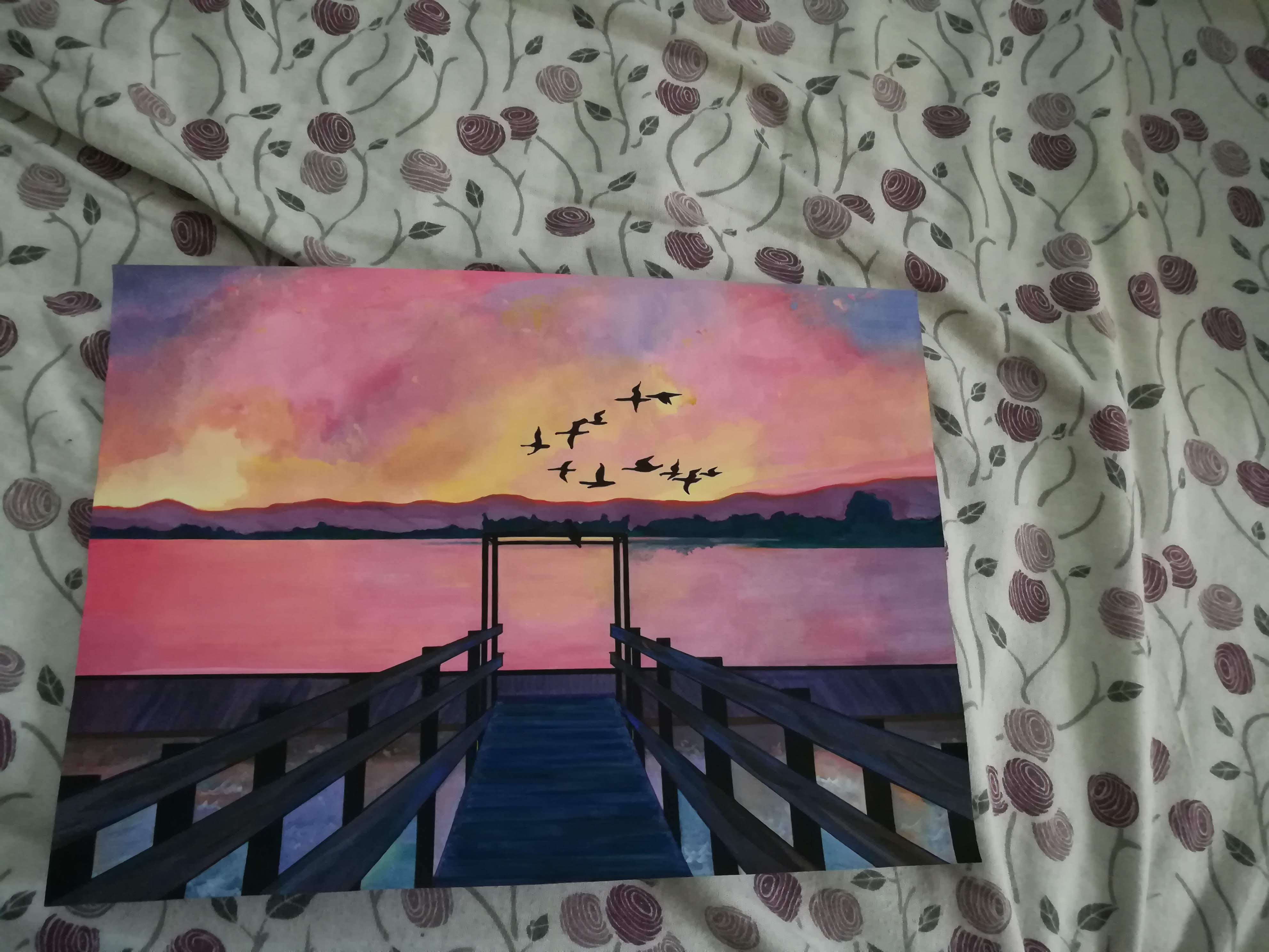 Footbridge of Peace by Rakshanaa Rajanathan, serene landscape with footbridge and tranquil water