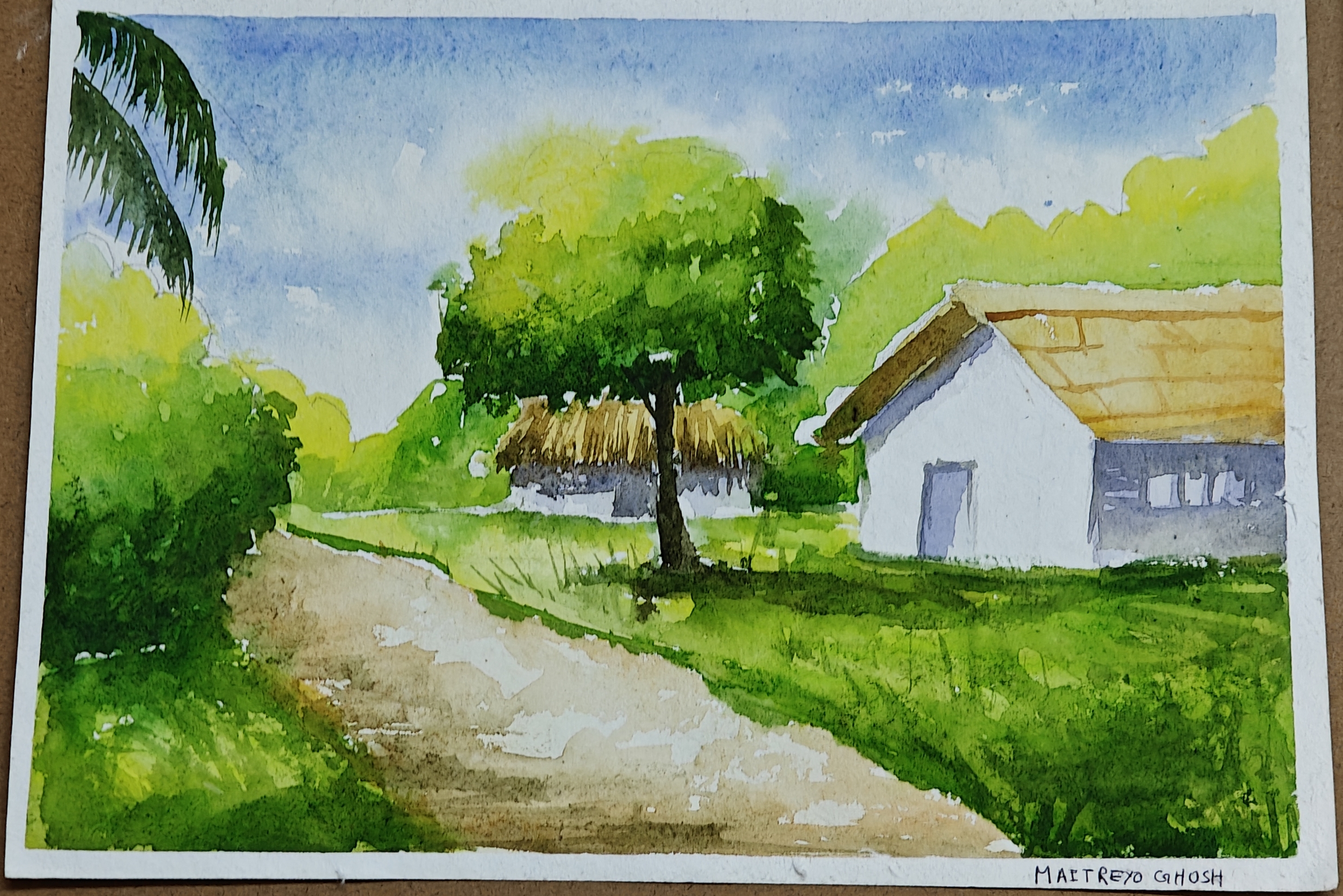 The Rainwashed by Maitreyo Ghosh, serene rural landscape
