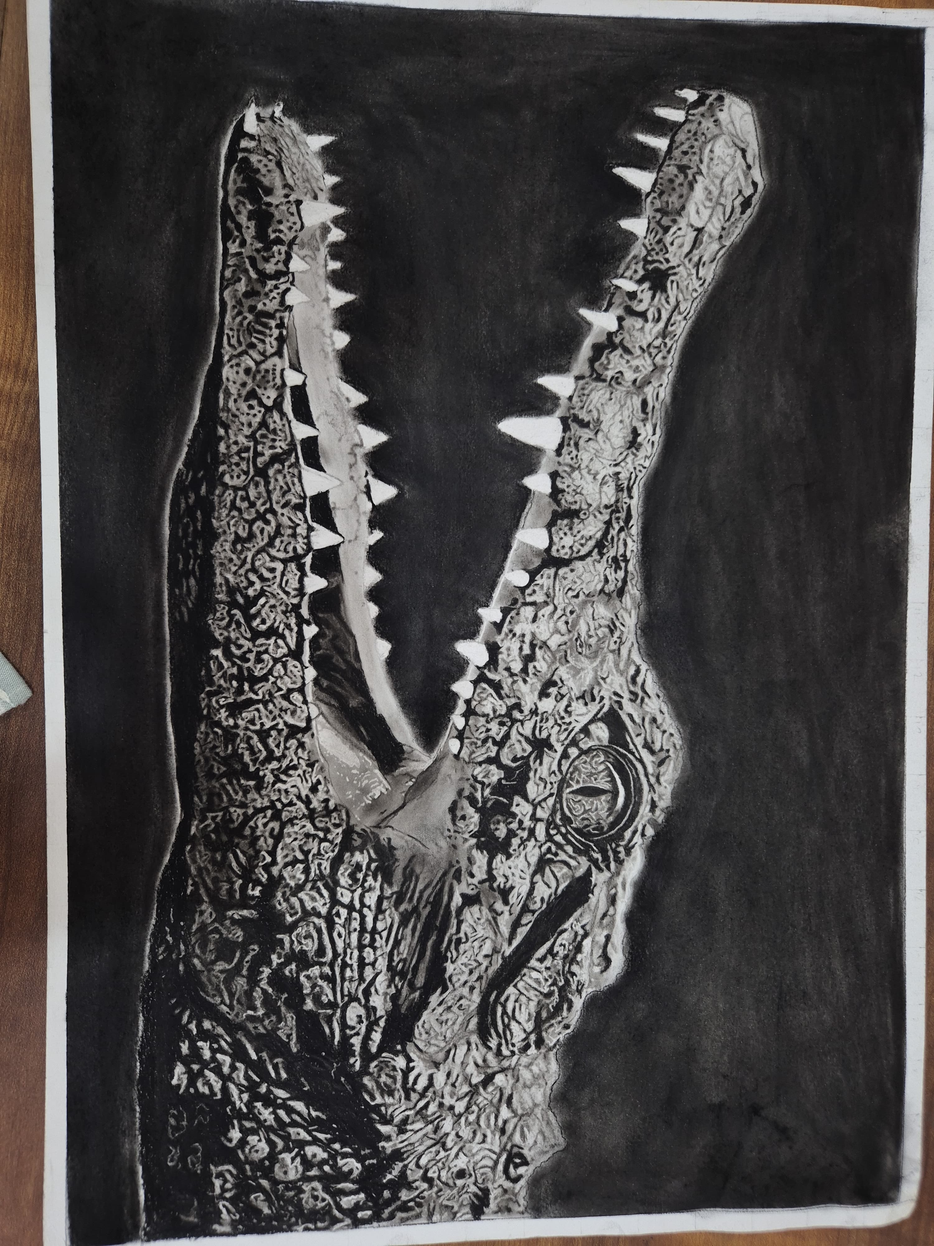 Ancient Hunger by Chandan kumar goyal, close-up of a crocodile's jaws